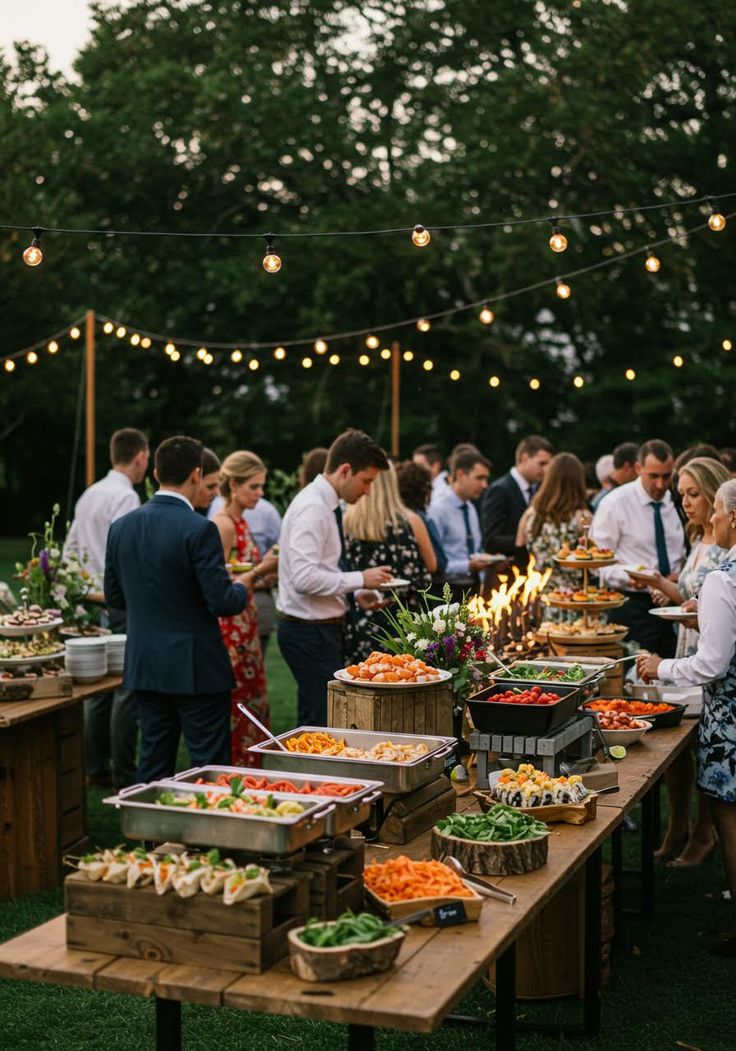 Wedding catering setup